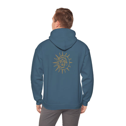 'Sun and Moon' Unisex Heavy Hooded Sweatshirt