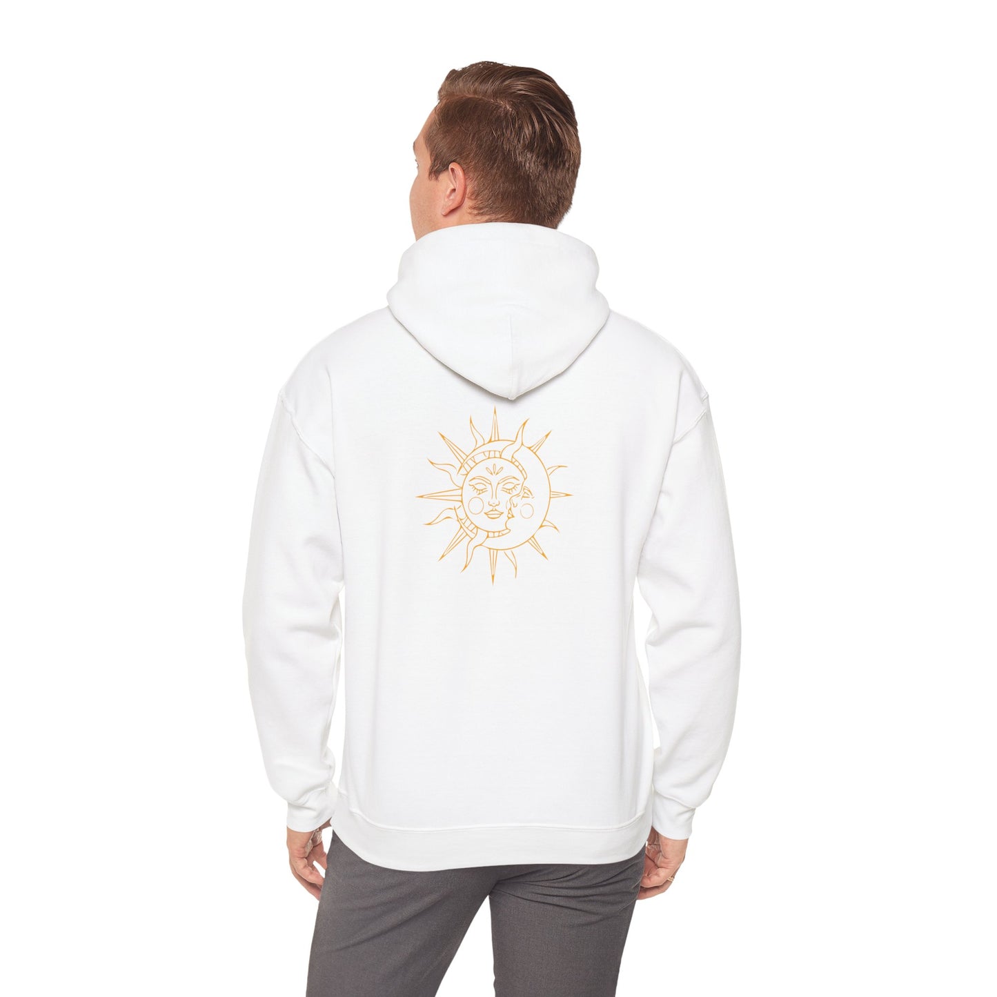 'Sun and Moon' Unisex Heavy Hooded Sweatshirt