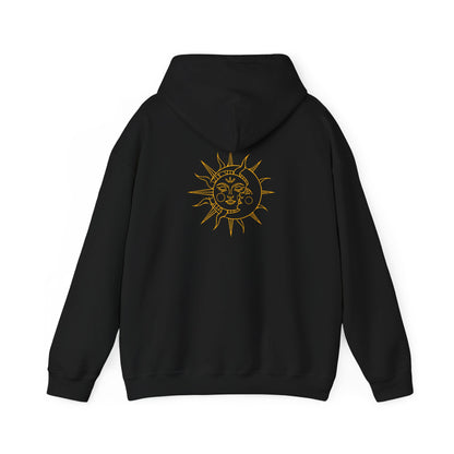 'Sun and Moon' Unisex Heavy Hooded Sweatshirt