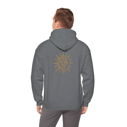 'Sun and Moon' Unisex Heavy Hooded Sweatshirt