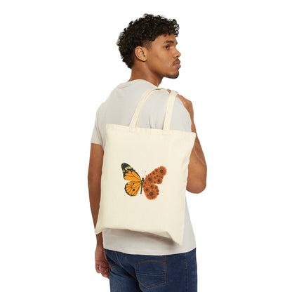 'Blooming Butterfly' Cotton Canvas Tote Bag