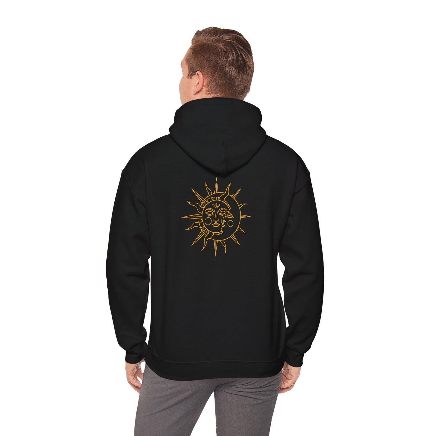 'Sun and Moon' Unisex Heavy Hooded Sweatshirt