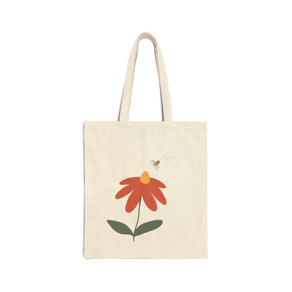 'Cone Flower' Cotton Canvas Tote Bag