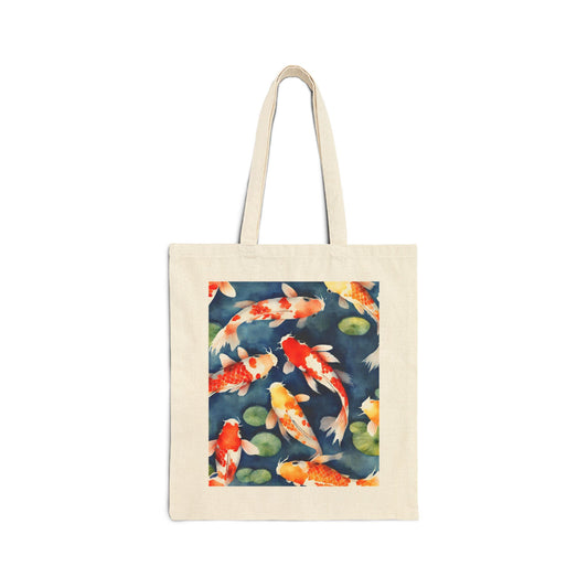 'Koi Pond' 100% Cotton Canvas Tote Bag