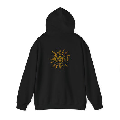 'Sun and Moon' Unisex Heavy Hooded Sweatshirt